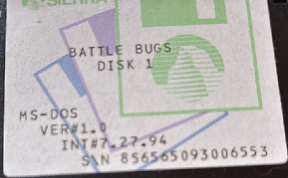 Vintage Computer Game Battle Bugs 3 Disk Set