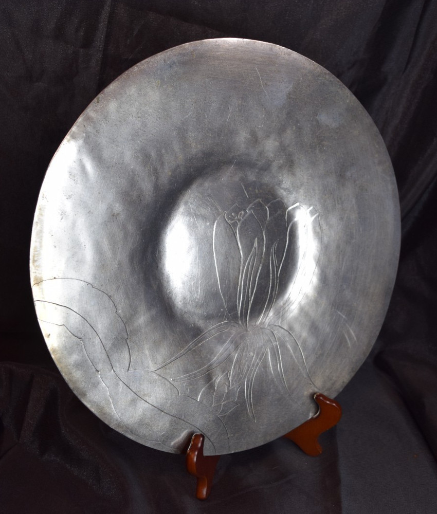 Vintage 14" Grossman Moody Silver Plate Charger- Night Blooming Cereus