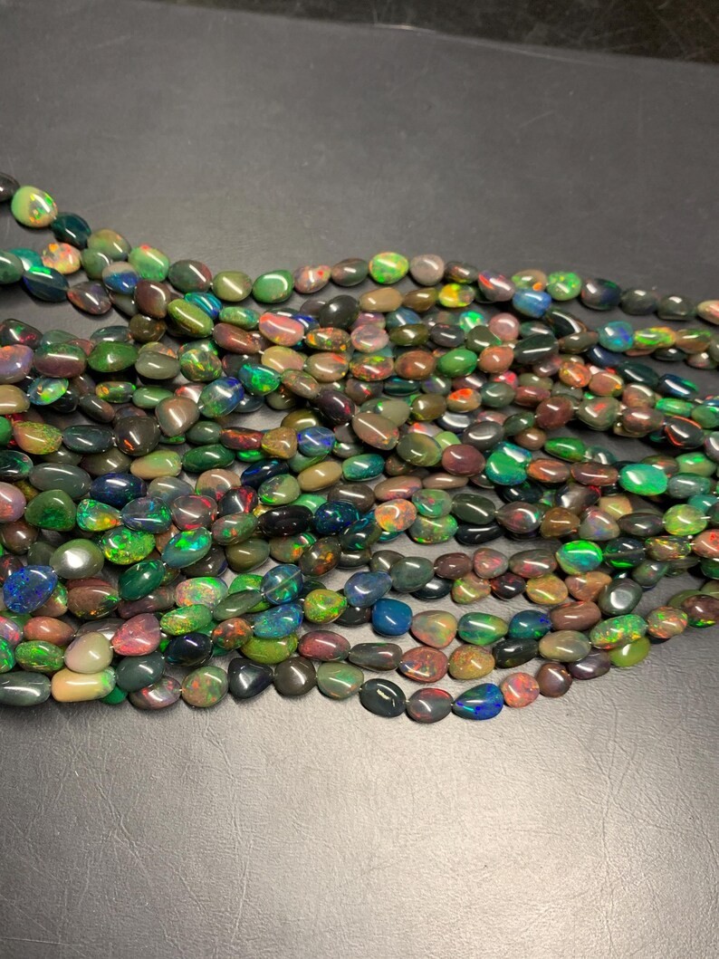 Ethiopian Opal Nugget Beads: Natural Welo Fire Opal Gemstone