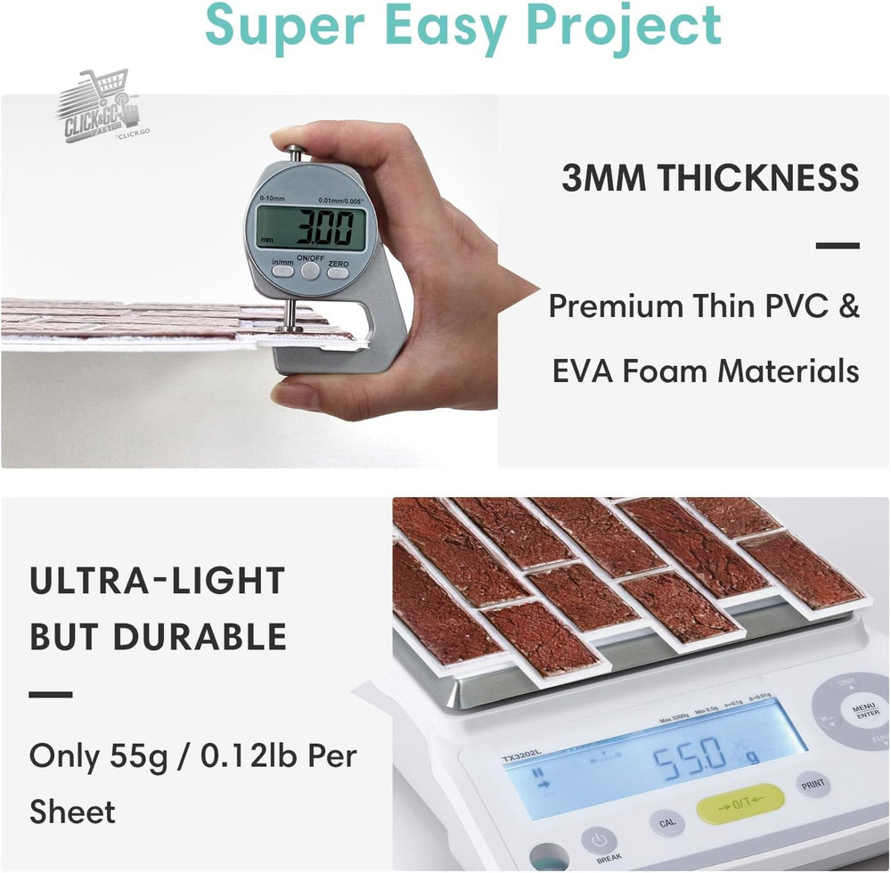 3D wall panels self-adhesive stone effect, 10 pieces, 30 × 30 cm, cladding