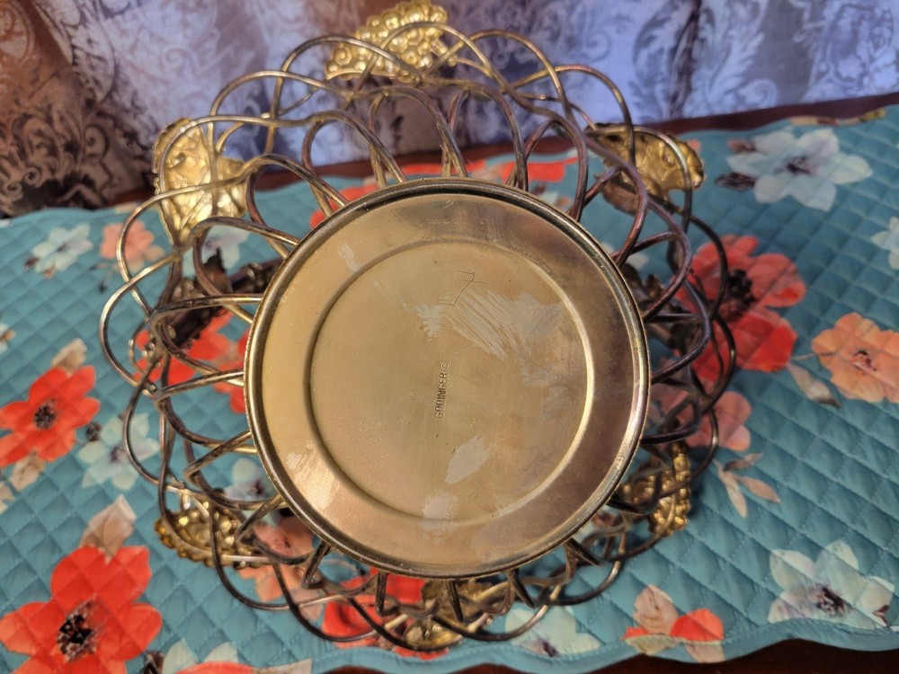 Godinger Silver Art Co Ltd Grape Leaf Swing Handle Silver Plate Basket