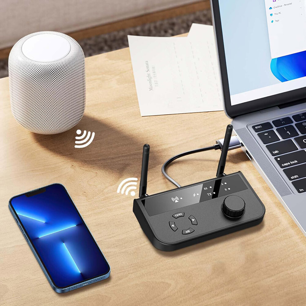 Long Range Bluetooth 5.3 Transmitter Receiver For TV Home Stereo Audio Adapter