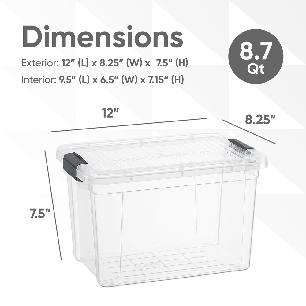 Superio 875 Quart Clear Storage Bin Stackable Lightweight Organizing Container