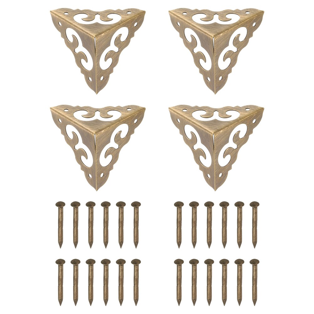 4 Pcs 30mm Decorative Box Corner Cover, Corner Protector, Bronze
