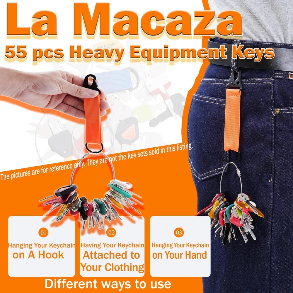 Construction Ignition Key Set - 55 Keys for Various Brands