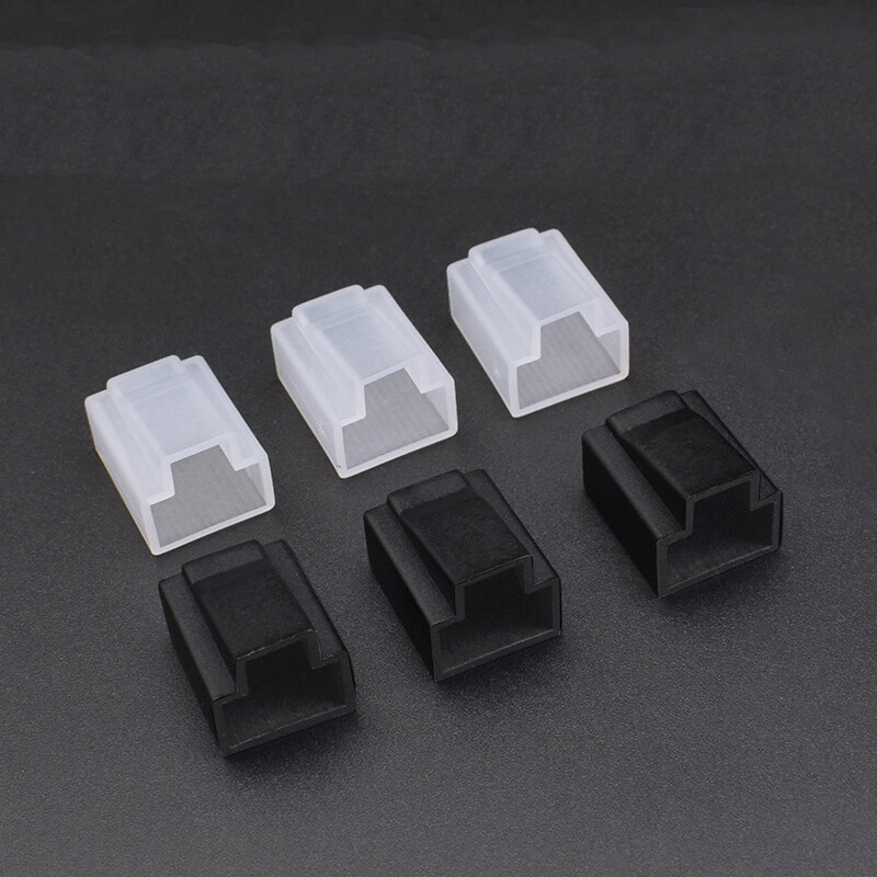 Black/Clear Network Cable Connector Cover Caps PE Plastic Dust Interface Protect
