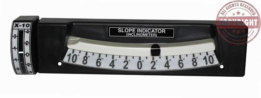 TPI SLOPE METER INDICATOR 0-10 DEGREE, LEVEL, INCLINOMETER, FOR DOZER, GRADER