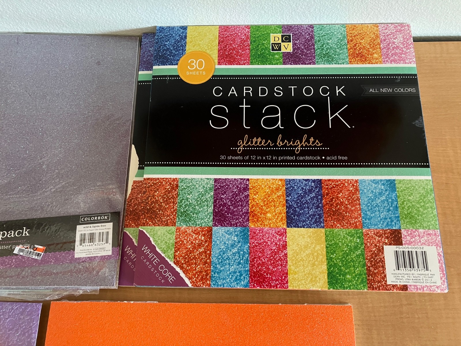 Huge Lot 12x12 Scrapbook Glitter Paper Mixed Colors 118 Pages 6 Pounds 13 Ounces