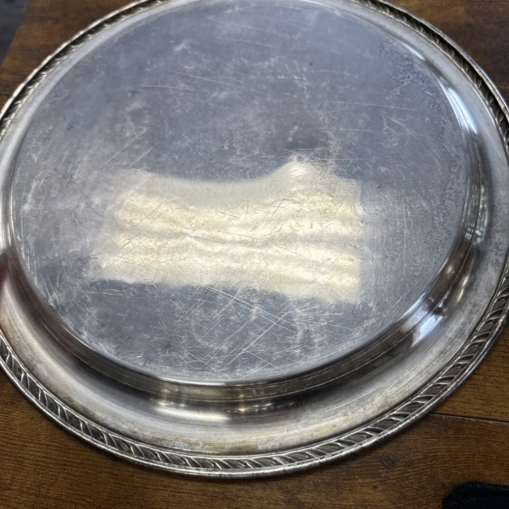 WM Rogers Leonard Silver Plated Tea Set of 4 pcs including tray