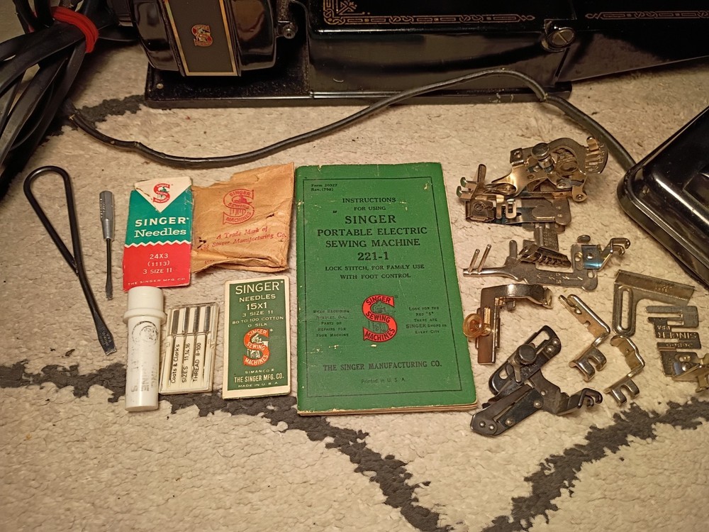 1952 singer featherweight sewing machine.