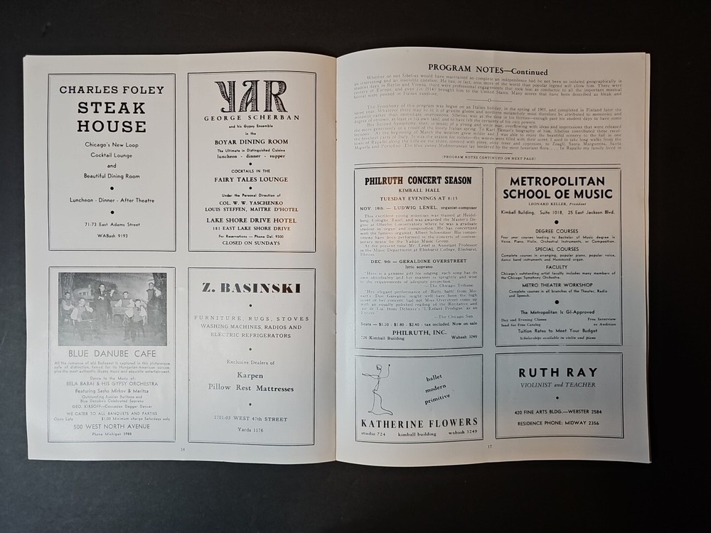 The Philadelphia Orchestra 48th Season 1947-48 Eugene Ormandy Playbill Program