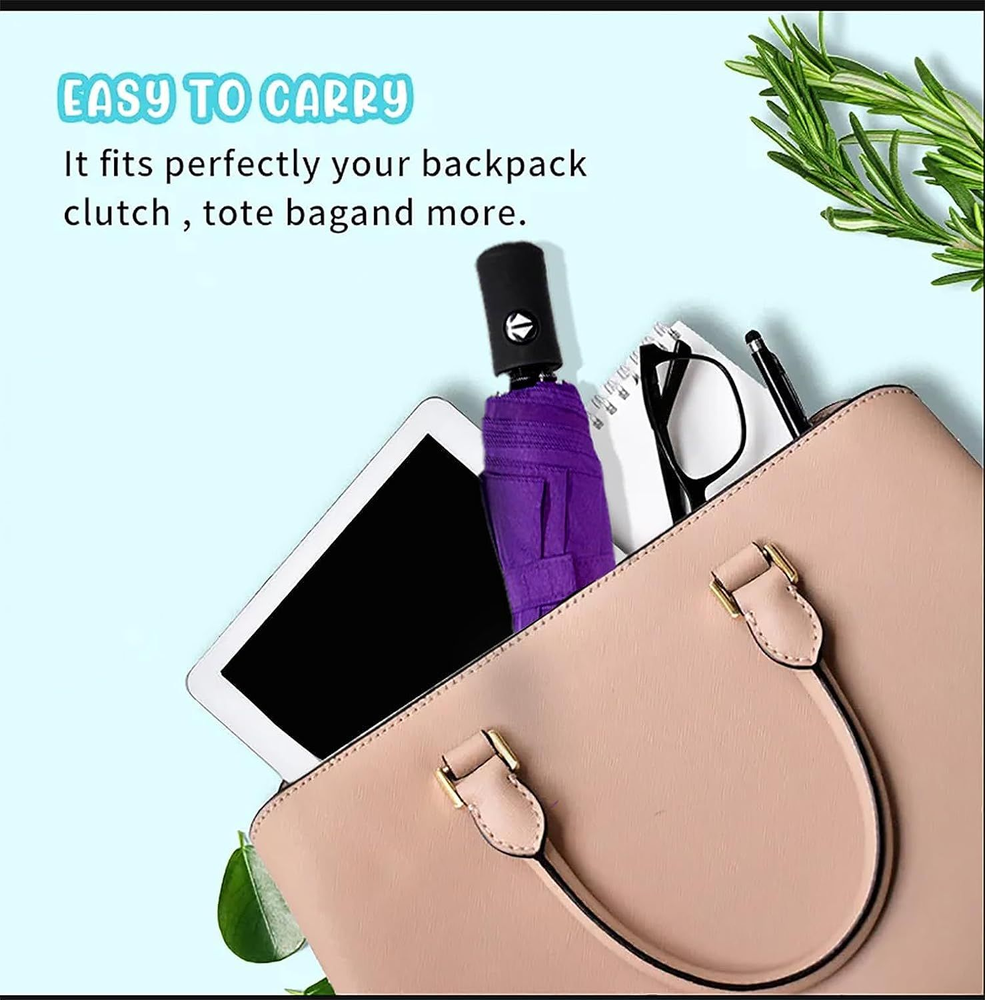 SIEPASA Windproof Travel Compact Umbrella-Automatic Small Size, Purple