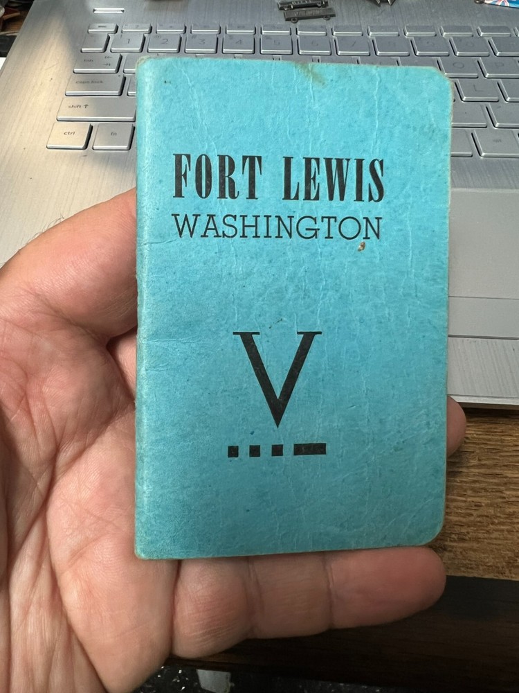 WW2 Fort Lewis V little blue info book and personal telephone address book