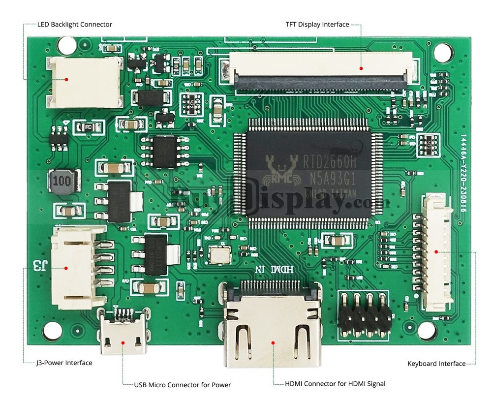 4 3" inch TFT LCD Display w/Small HDMI Driving/Controller Board for Raspberry PI