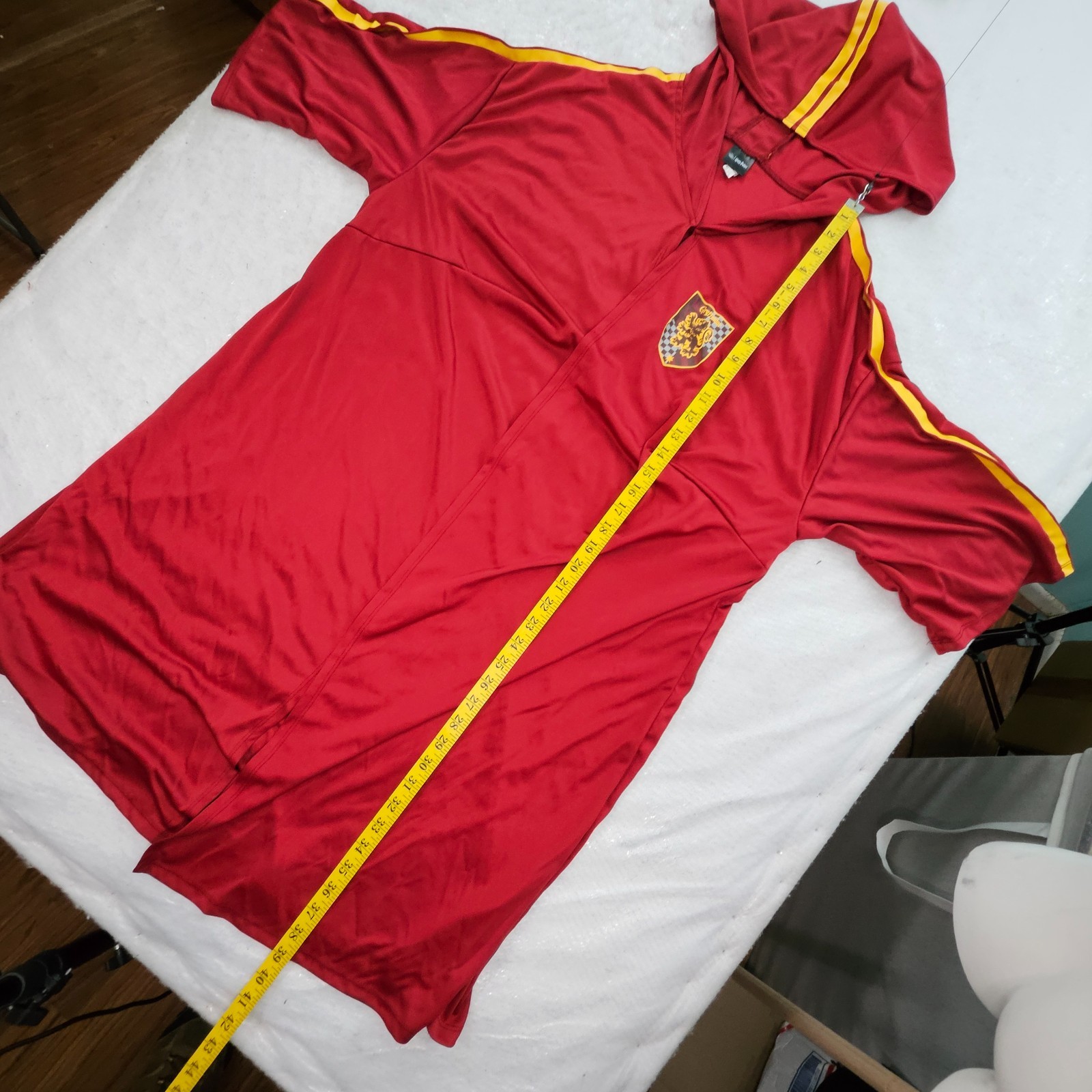 Harry Potter Gryffindor Robe Scarf and Tie Adult One Size Red Robe With Hood