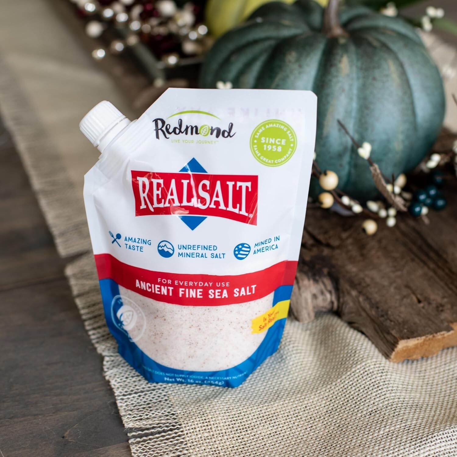 REDMOND Real Sea Salt - Natural Unrefined Gluten Free Fine,