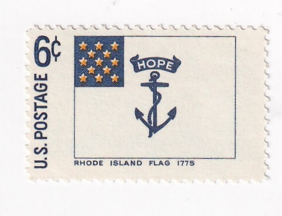 STAMP US SCOTT 1349 "Rhode Island Flag" 6 CENT 1968 MH