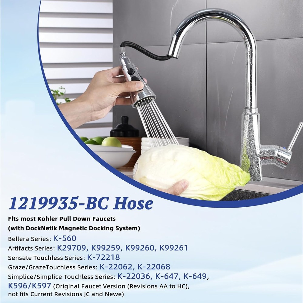 Hose Kit Compatible with Kohler Pull Down Kitchen Faucet