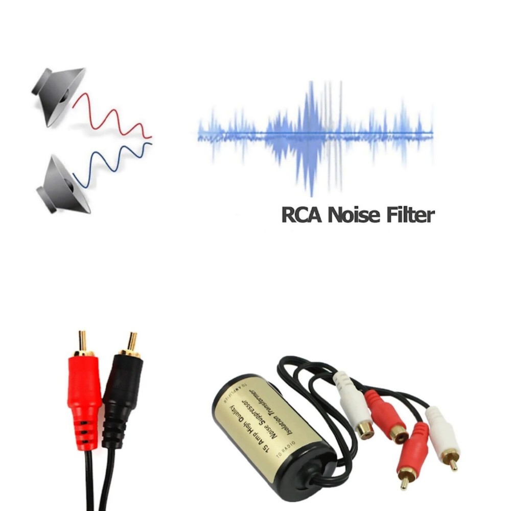 Noise Isolator RCA Filter for Ground Loop Suppression in Car Audio System Setup