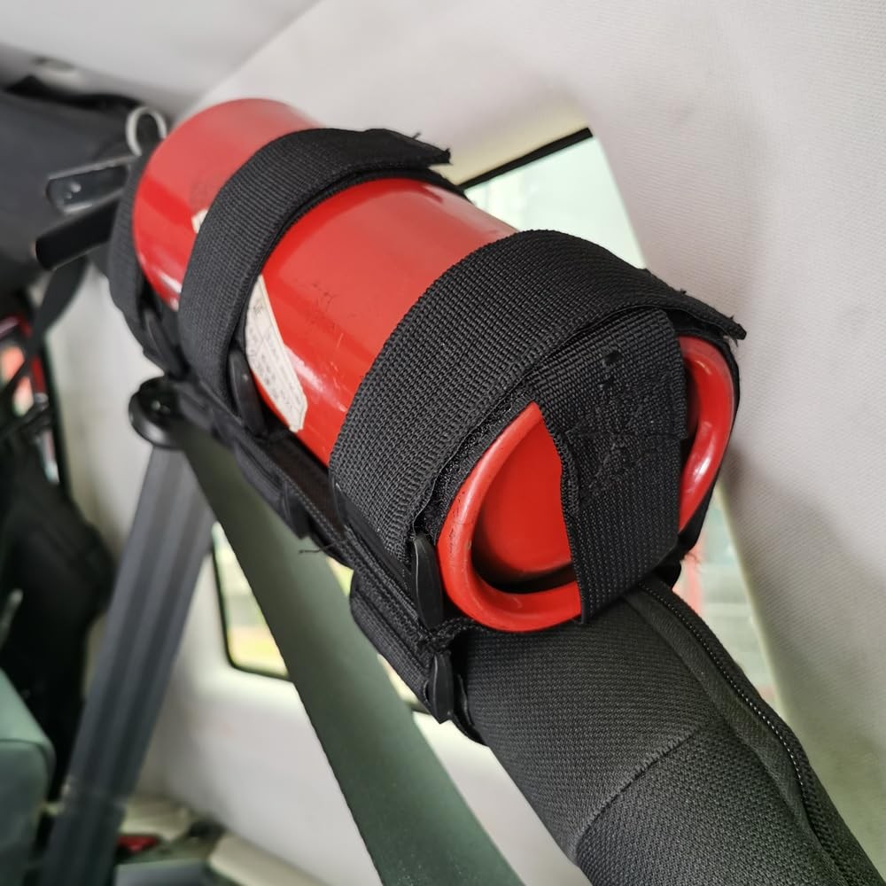 Universal Fire Extinguisher Straps Adjustable Roll Bar Mount 3 lb Fire Exting...