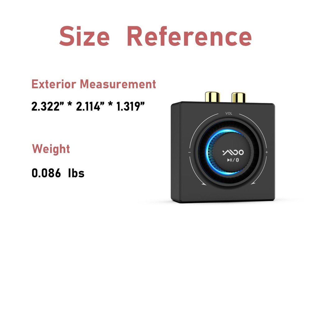 B06T3 Bluetooth 5.3 Receiver, 100ft RCA Bluetooth Audio Adapter for 3.5mm Jac...