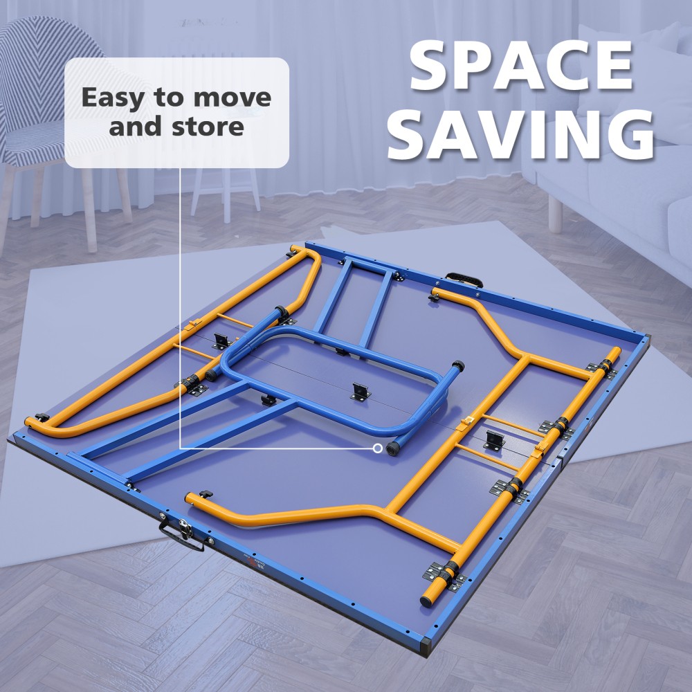 Table Tennis Table, 8×4 Ft Foldable & Portable Ping Pong Table Set With 2 Table
