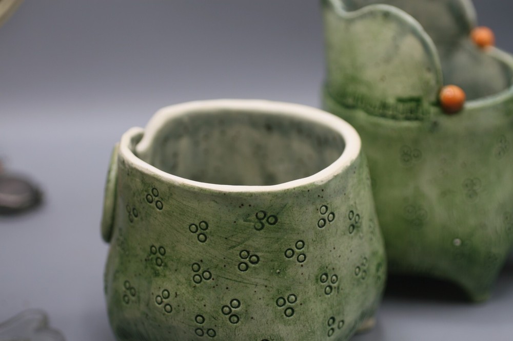 Signed Hand Thrown Pottery SET Joyce Diveley GA