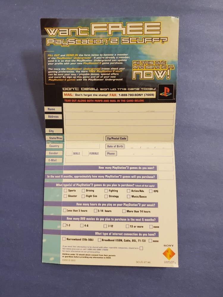 Playstation Underground Subscription Advert PS1 INSERT ONLY Original Authentic
