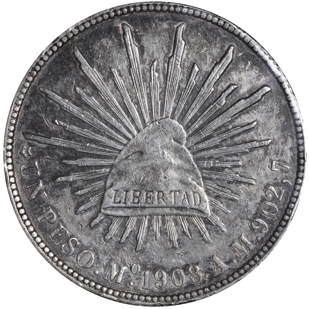 1908 Mo AM Mexico 1 Peso E703 JFW