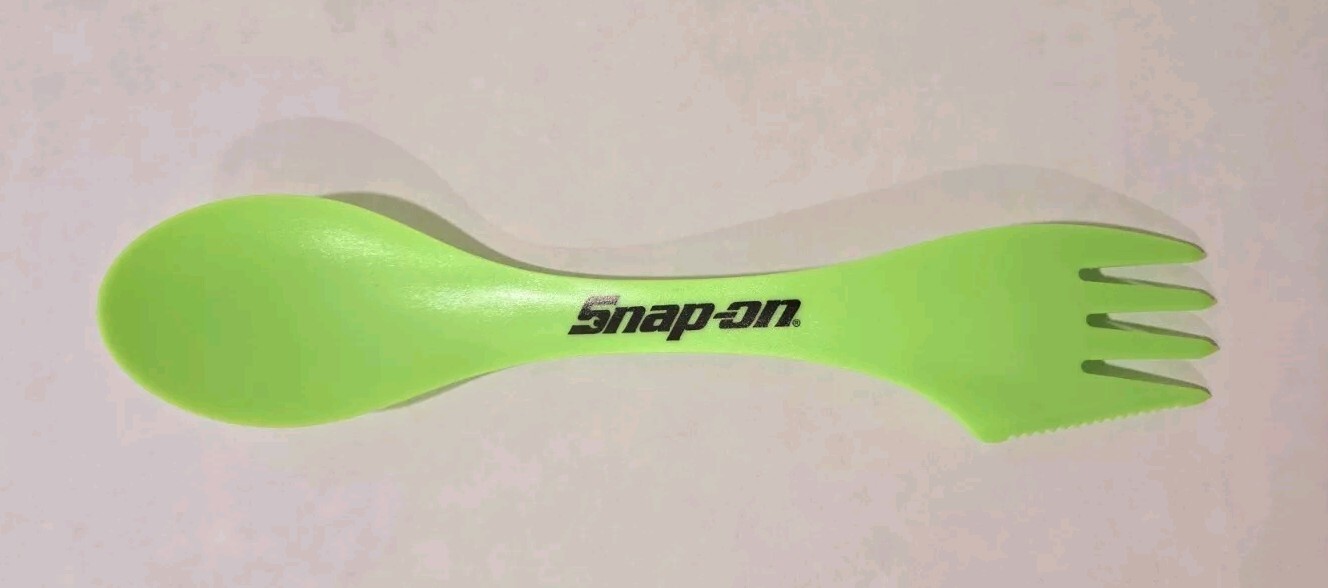 5X Snap On Tools Promo GREEN REUSABLE Plastic Spork Spoon Fork Knife Cutlery NEW