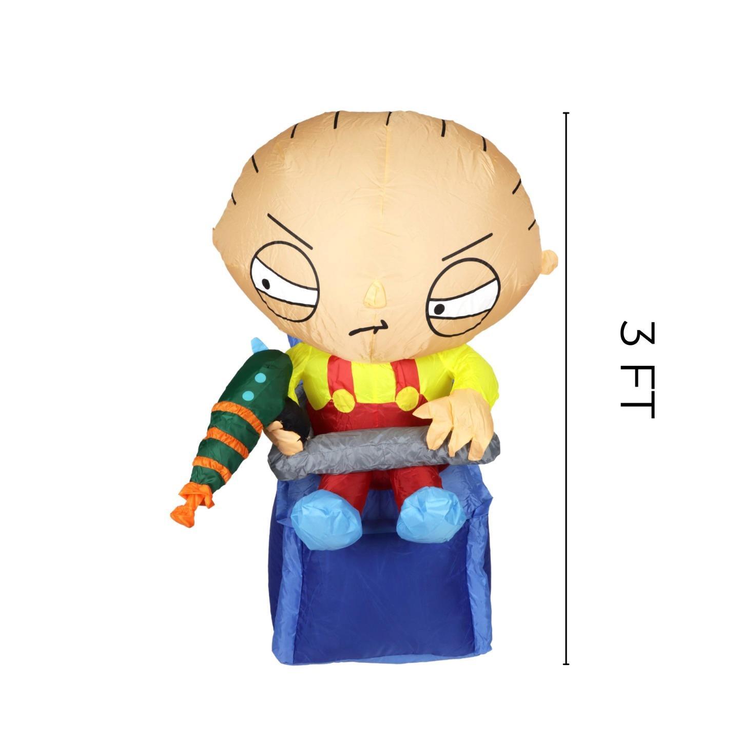 Self Inflating Family Guy Stewie Griffin in Highchair Inflatable Decoration 3 FT