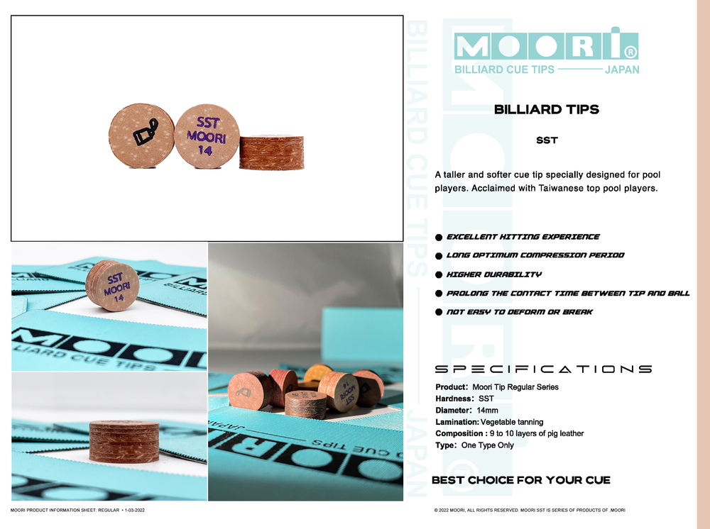 Genuine Moori pool cue tip & accessories