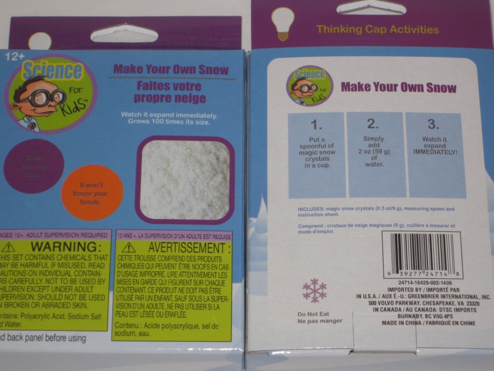 Make Your Own Snow Magic Trick - Safe Science Learning Experiment for Kids