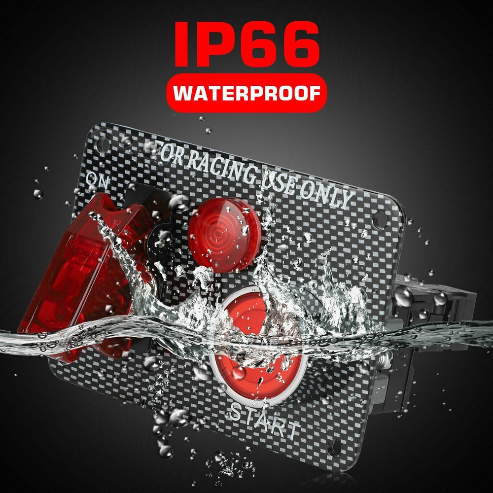 Ignition Switch Panel Engine Start Starter Push Button LED For Toggle Racing Car