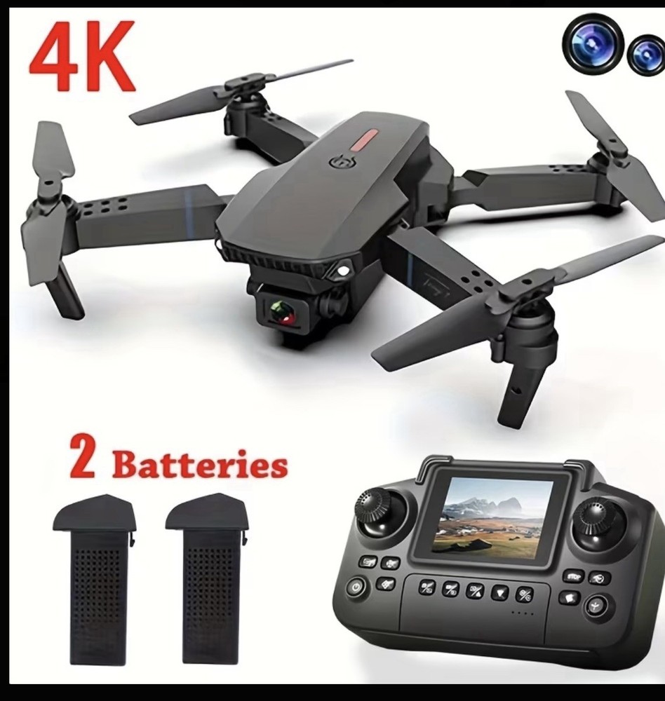Drone Pro 4K Dual Camera Quadcopter, Screen Remote, Optical Flow, Foldable, Bla…