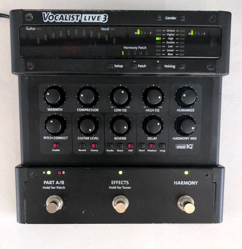 Digitech Vocalist Live 3 Vocal Multi Effects Processor Pedal + Power Supply