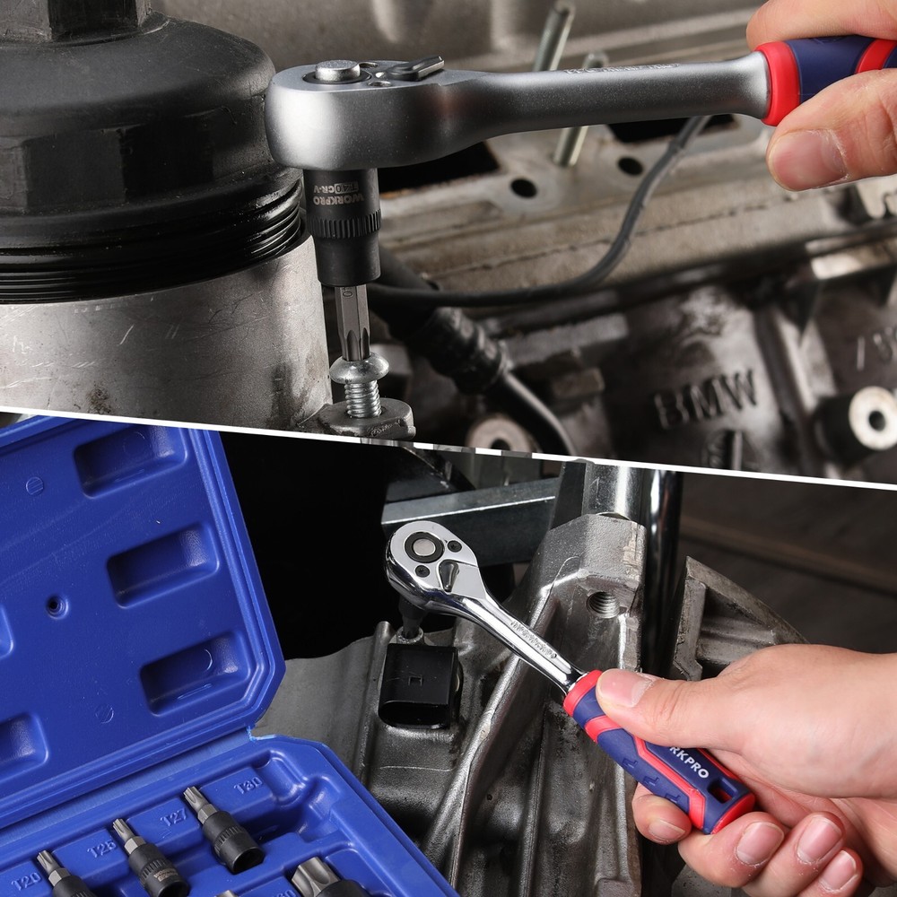 WORKPRO 13-Piece Hex Socket Set Socket Set 1/4"3/8"&1/2" Drive Allen Socket Set