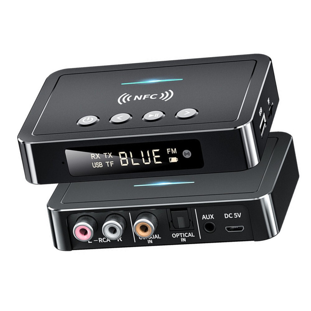 Bluetooth 5.0 Transmitter Receiver Wireless 3.5mm Adapter AUX NFC to 2 RCA Audio