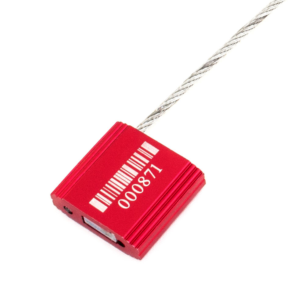 CABLE  Security Lock Seal with 2.4mm-12"  50 pcs. Numbered / Barcode, RED