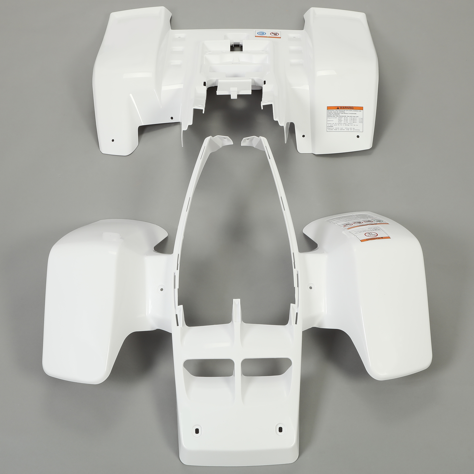 One Set White Front & Rear Fender Plastic Body For Yamaha Banshee 350 1987-2006