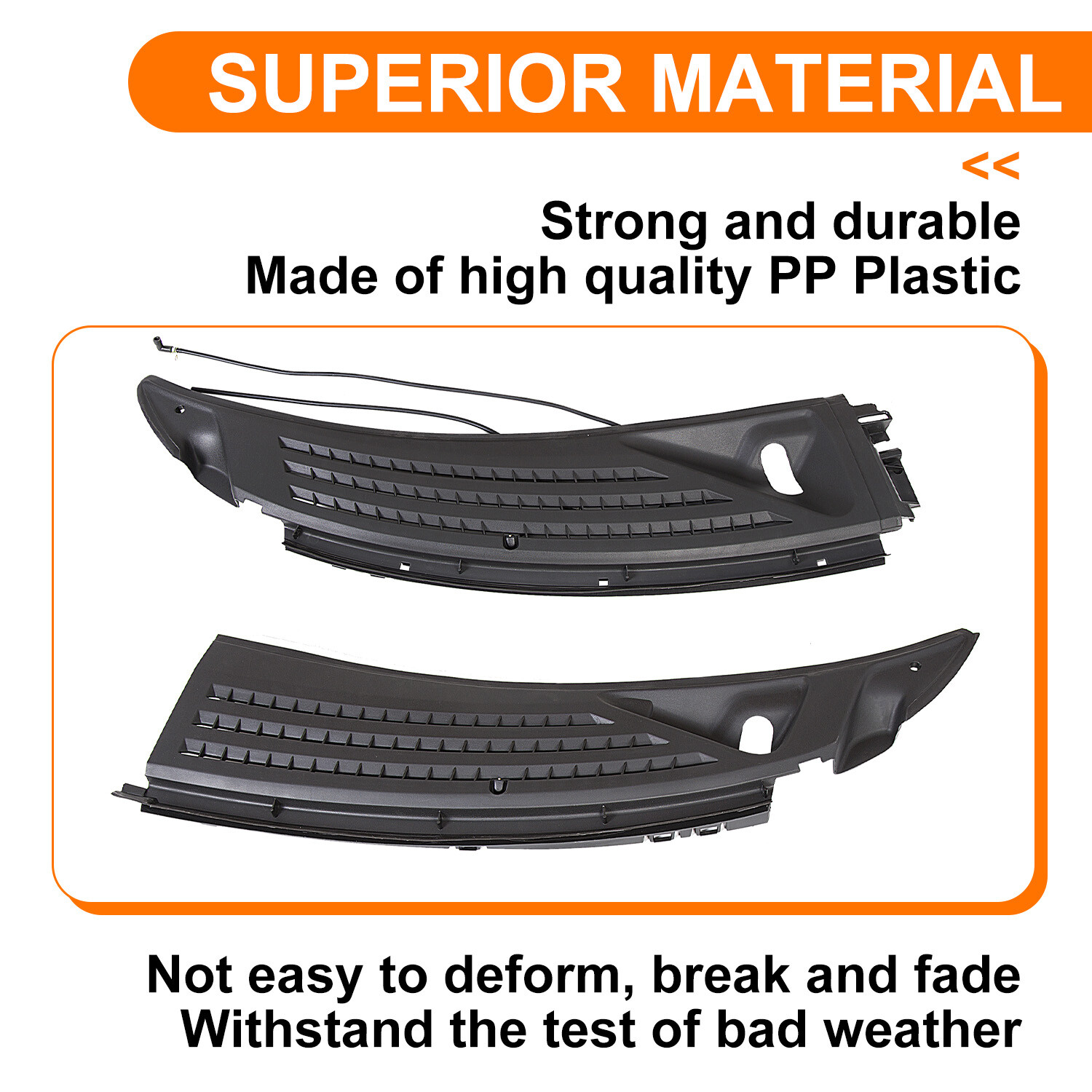 For 09-14 Ford F150 Windshield Wiper Cowl Panel Grille Set w/ Seals Right & Left