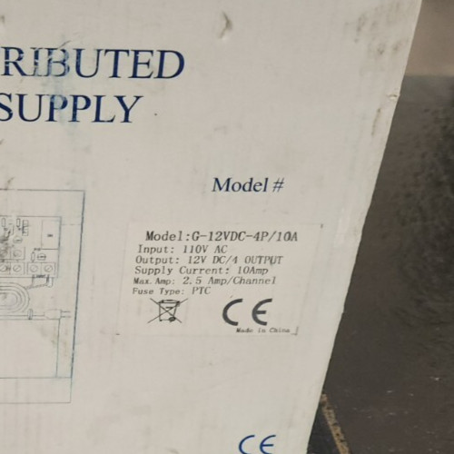 CCTV Distributed Power Supply - Model G-12VDC-4P/10A - New Open Box