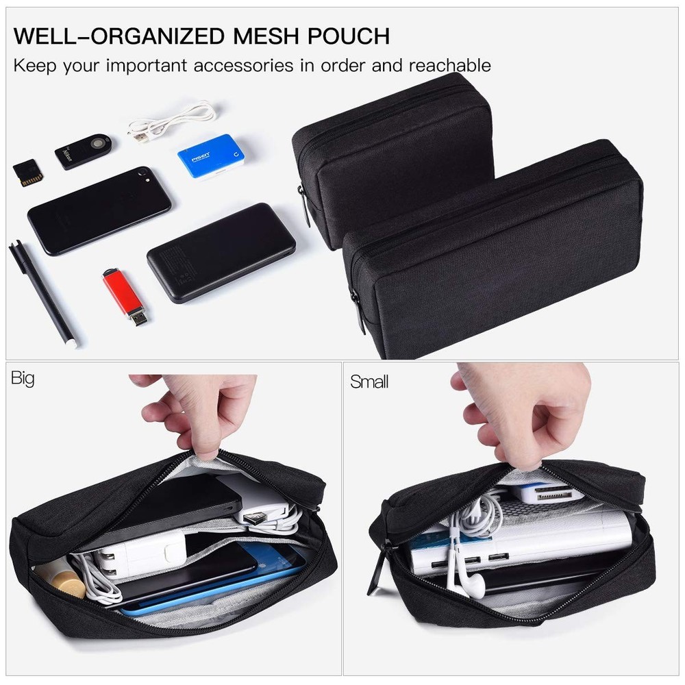 Universal Electronics Accessories Case, 2-Pack Portable Soft Carrying Case Bag