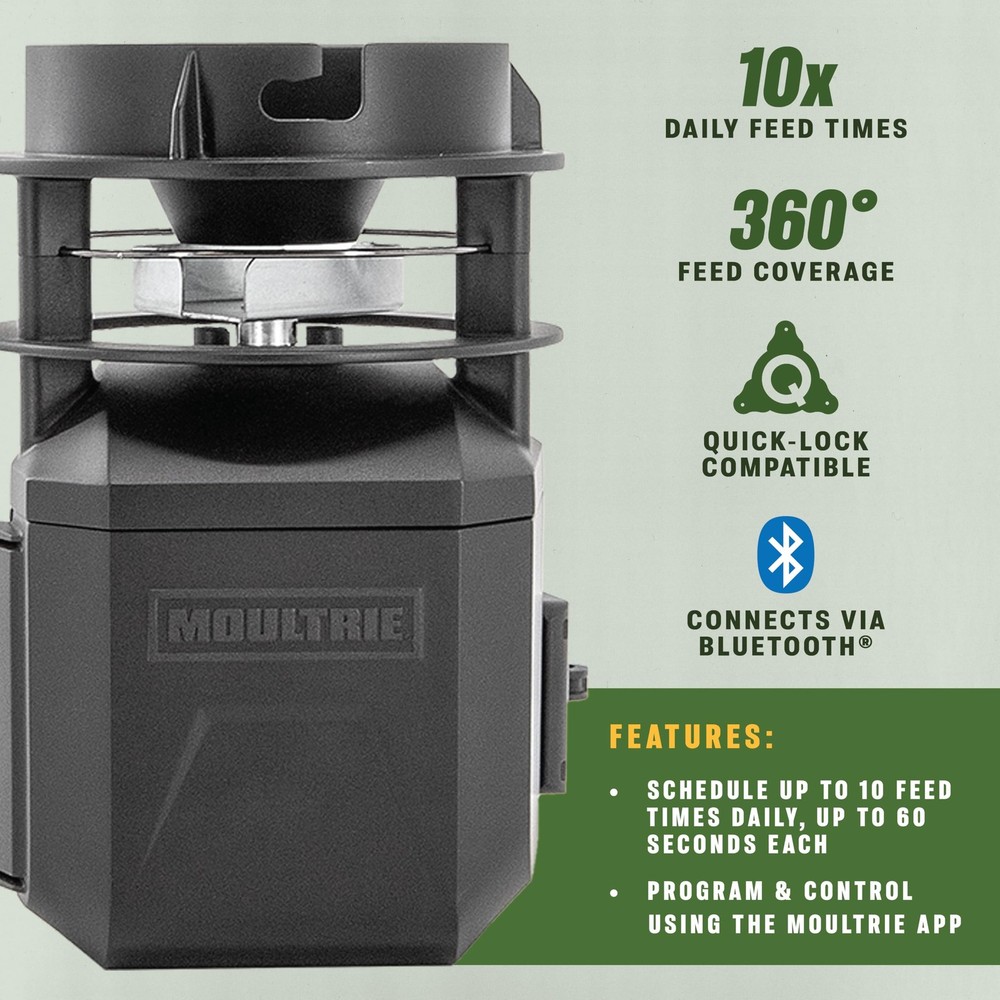 Deer Feeder Kit with Digital Timer and Quicklock Adapter for Flat Bottom Hopp...