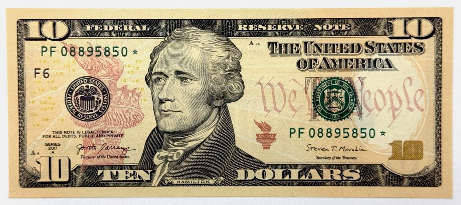 NEW  $10 STAR NOTE  Uncirculated  TEN Dollar Bill  Series 2017A  ONE STAR NOTE