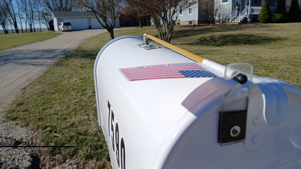 Mail's Here!! Mailbox Flag Alert System, Easy Install, Plastic & Metal Kit
