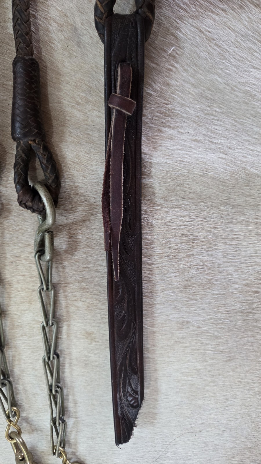 BEAUTIFUL Vtg Hand Braided KANGAROO Romel Rommel Romal Reins - AMERICAN MADE