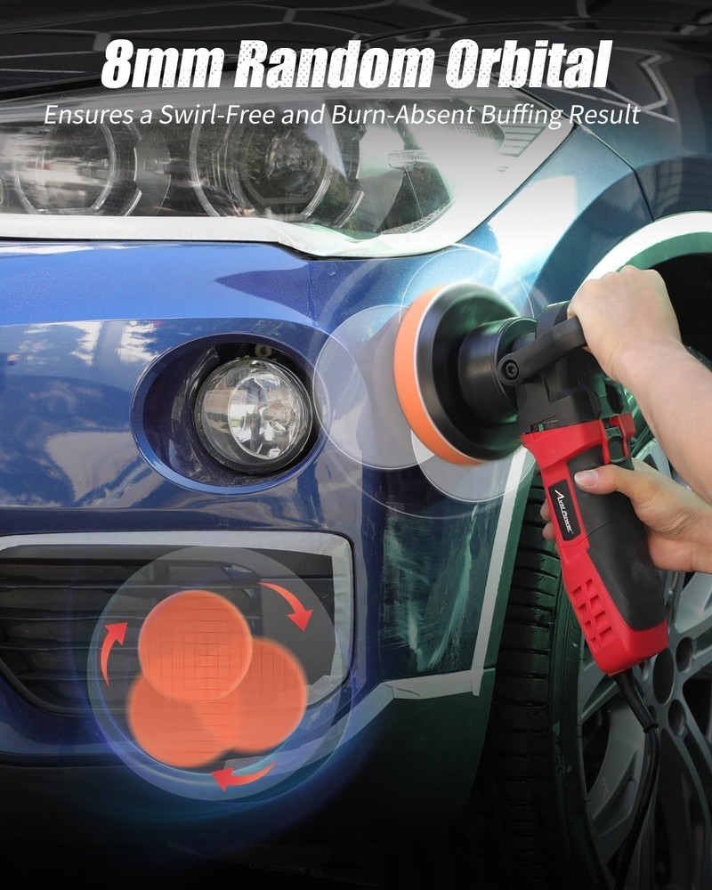 Variable Speed 6-Inch Random Orbital Buffer Polisher - Detailing Made Easy
