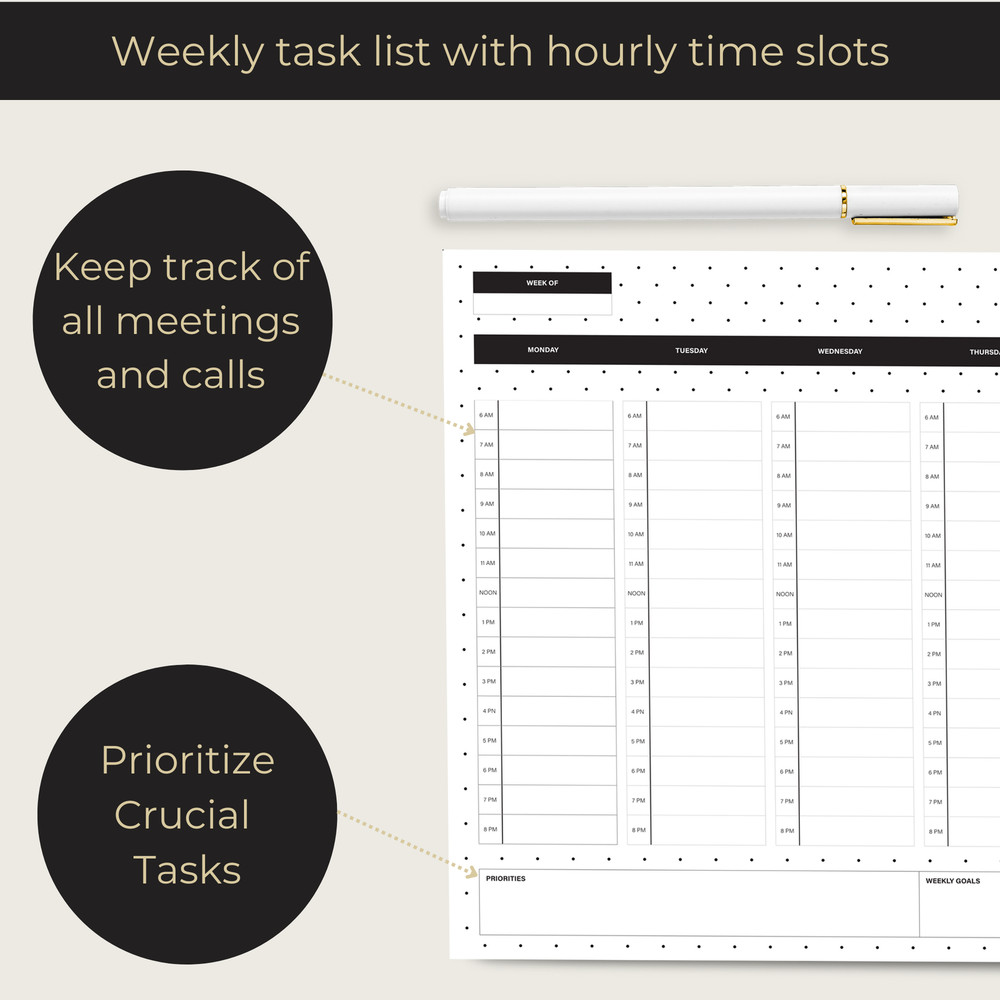 Hourly Planner Dots Background