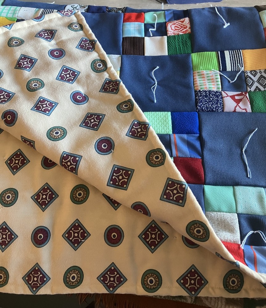 New, just finished, multicolor patchwork Homemade Quilt - 52" x 72"